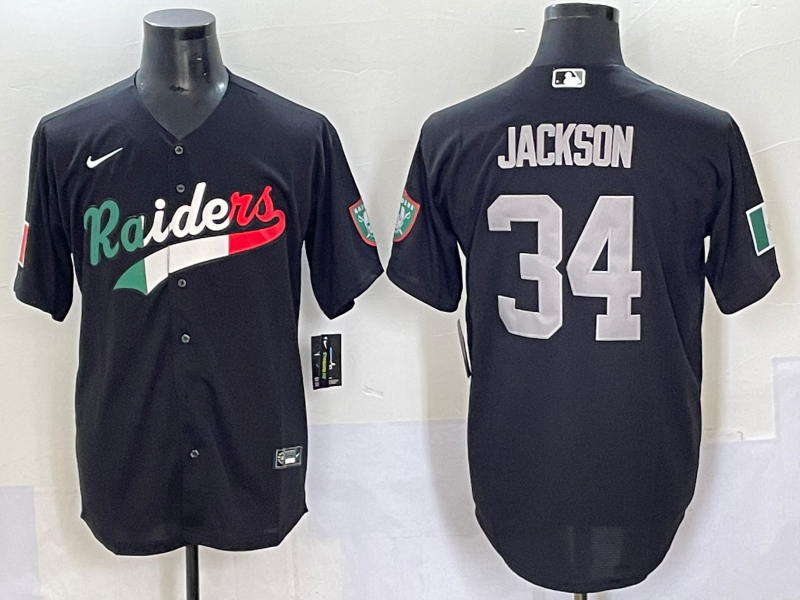 Men's Las Vegas Raiders Bo Jackson #34 Black Alternate Jersey